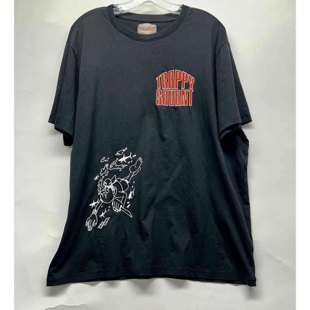 Fashion Goats Trappy Savant Graphic Men's T-Shirt Black XL Short Sleeve (F4)